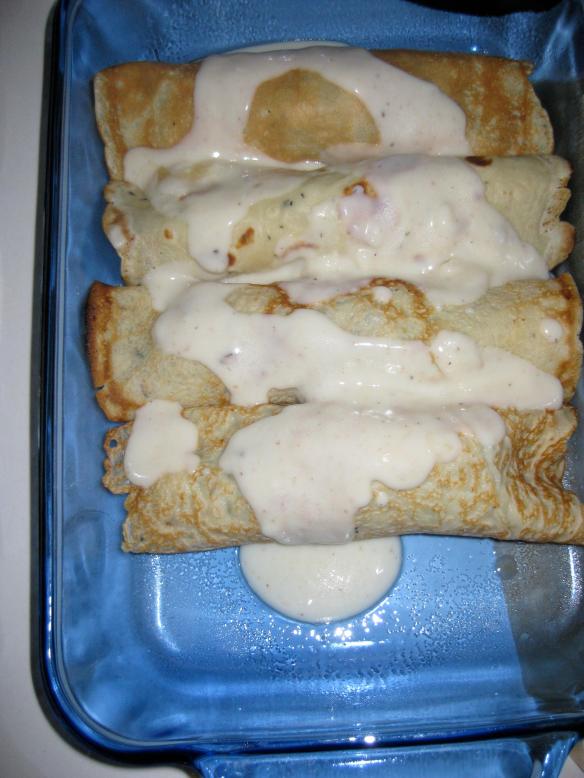 Chicken Mushroom Spinach Crepes