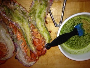 Split Lobsters pre grill