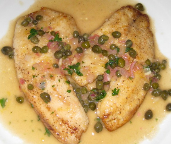 Tilapia in a Lemon, White Wine, Caper Sauce
