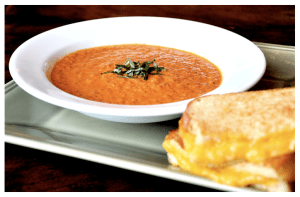 Grilled Cheddar and Tomato Soup