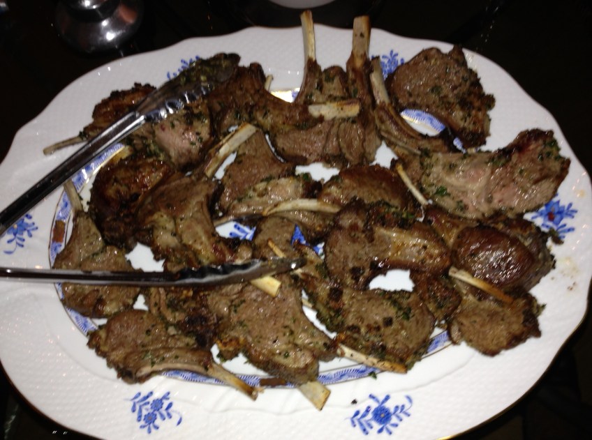 plated lamb chops