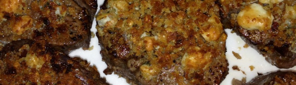 filet mignon with bleu cheese and bread crumbs