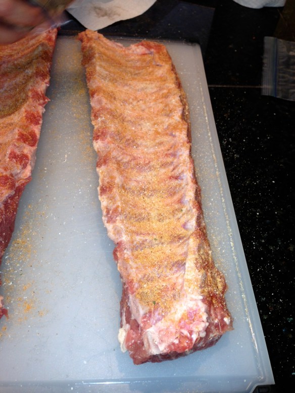 Smoked grilled barbeque baby back ribs