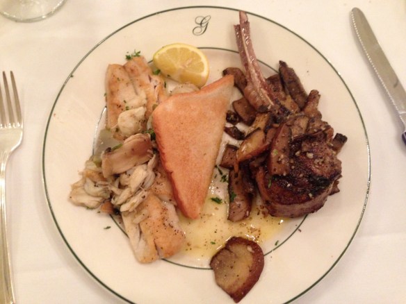 galatoire's lamb chops and redfish